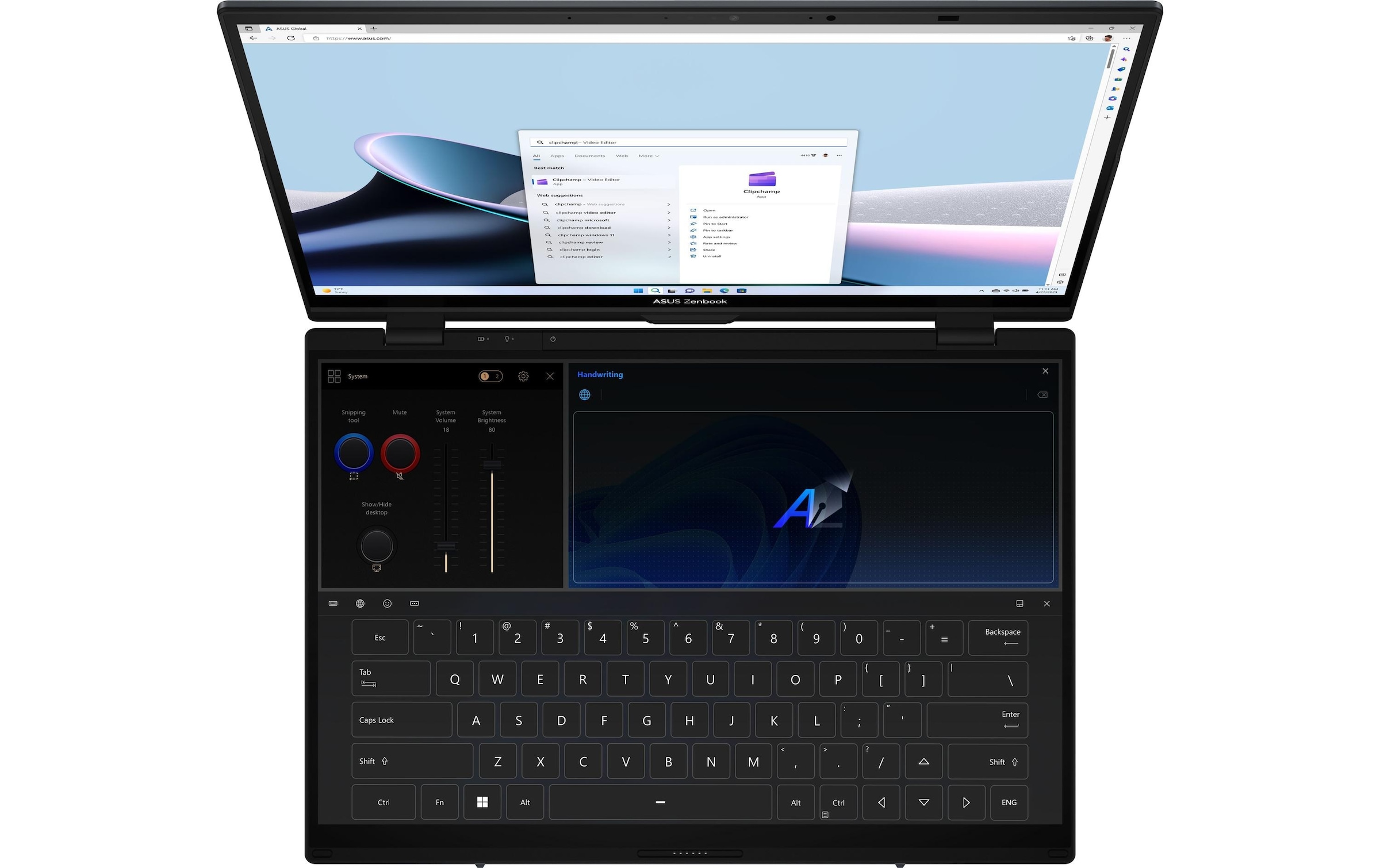 Asus Convertible Notebook »Duo OLED (UX8406CA-PZ961W)« 35,42 cm / 14 ″ Intel Core Ultra 9 1.000 GB SSD