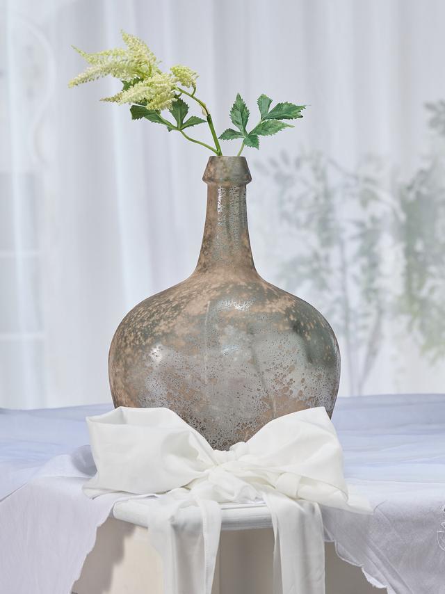Glasvase Antikfinish mit Astilbe, 38 cm