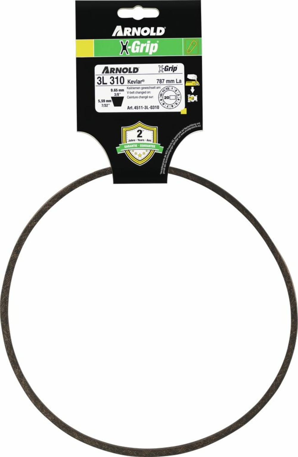 Courroie trapézoïdale x-grip de type 3l-0310