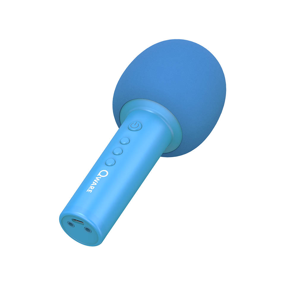 Qware karaoke microfoon + speaker - blauw