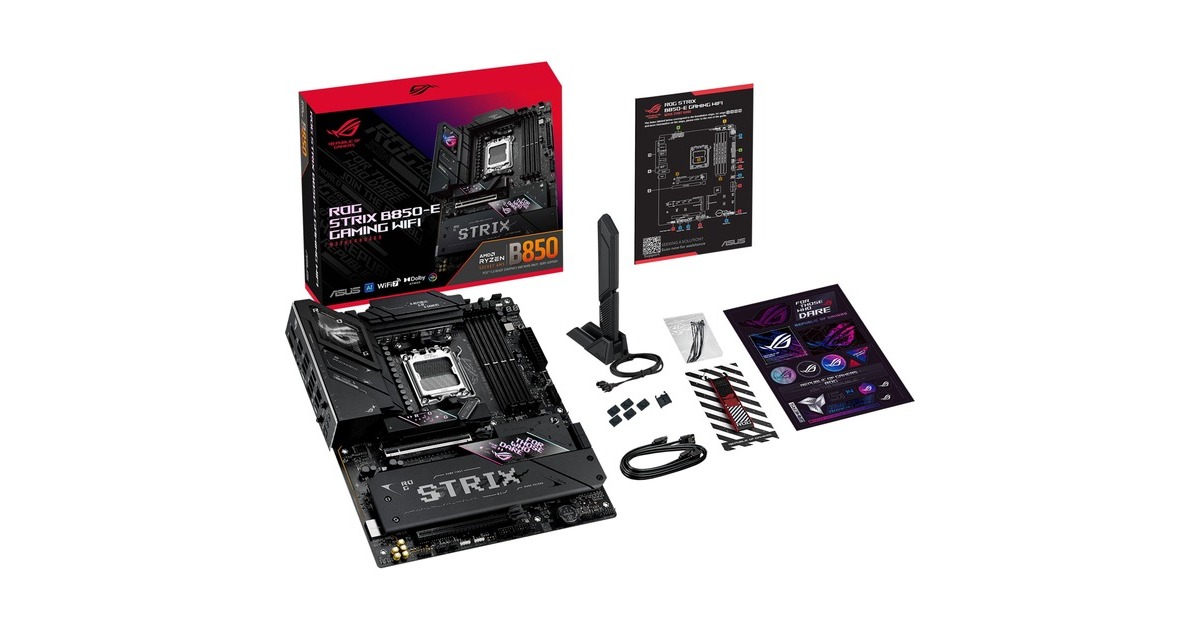 ASUSROG STRIX B850-E GAMING WIFI socket AM5 moederbord  (Zwart, 5Gb-LAN, WLAN, BT, Sound, ATX)