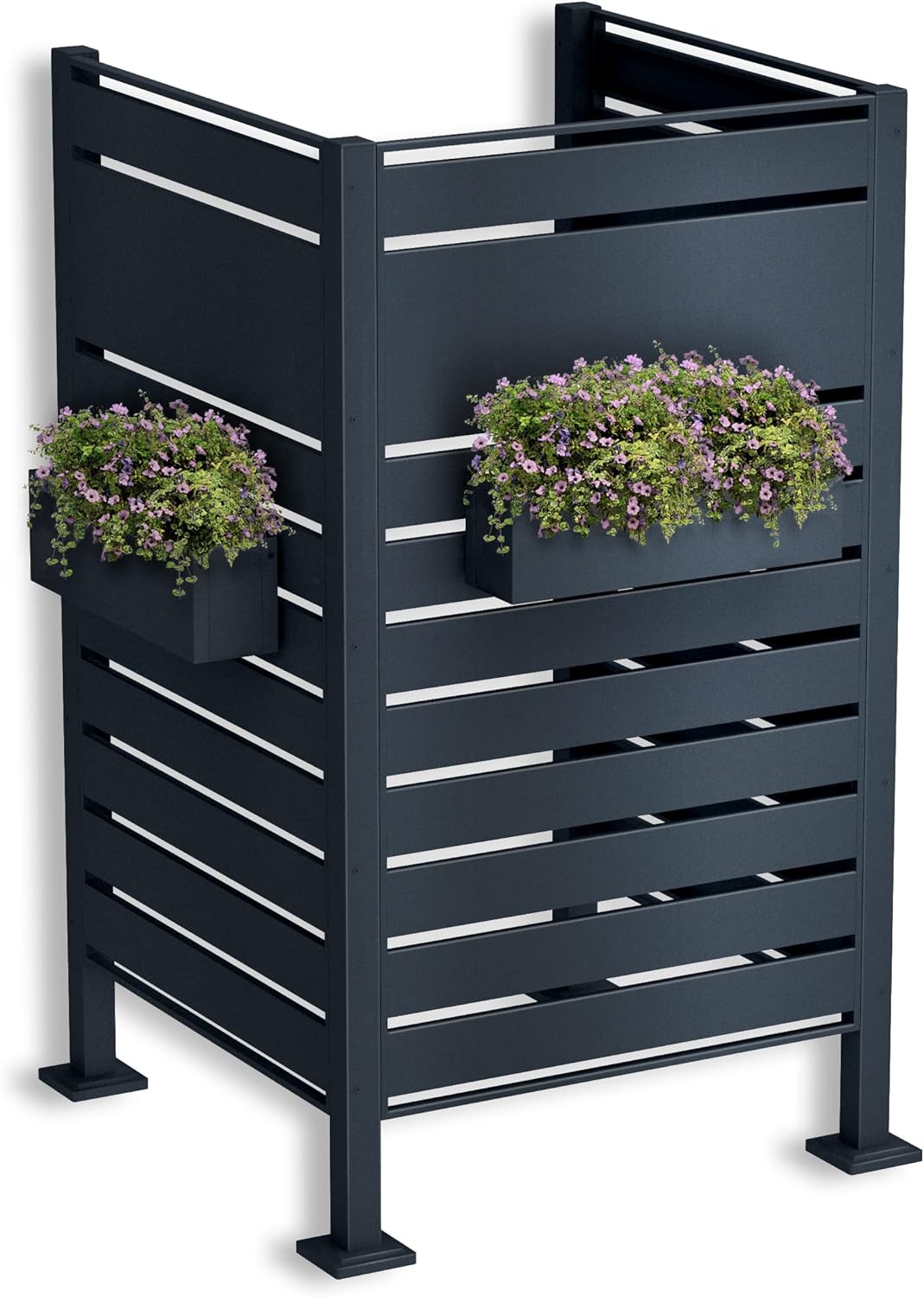 Metzler® Mülltonnenzaun mit Sichtschutz und modularem Design in Anthrazit RAL 7016 – wetterfest, robust und pflegeleicht – für 120l/240l Tonnen – 10 Jahre Ersatzteilverfügbarkeit