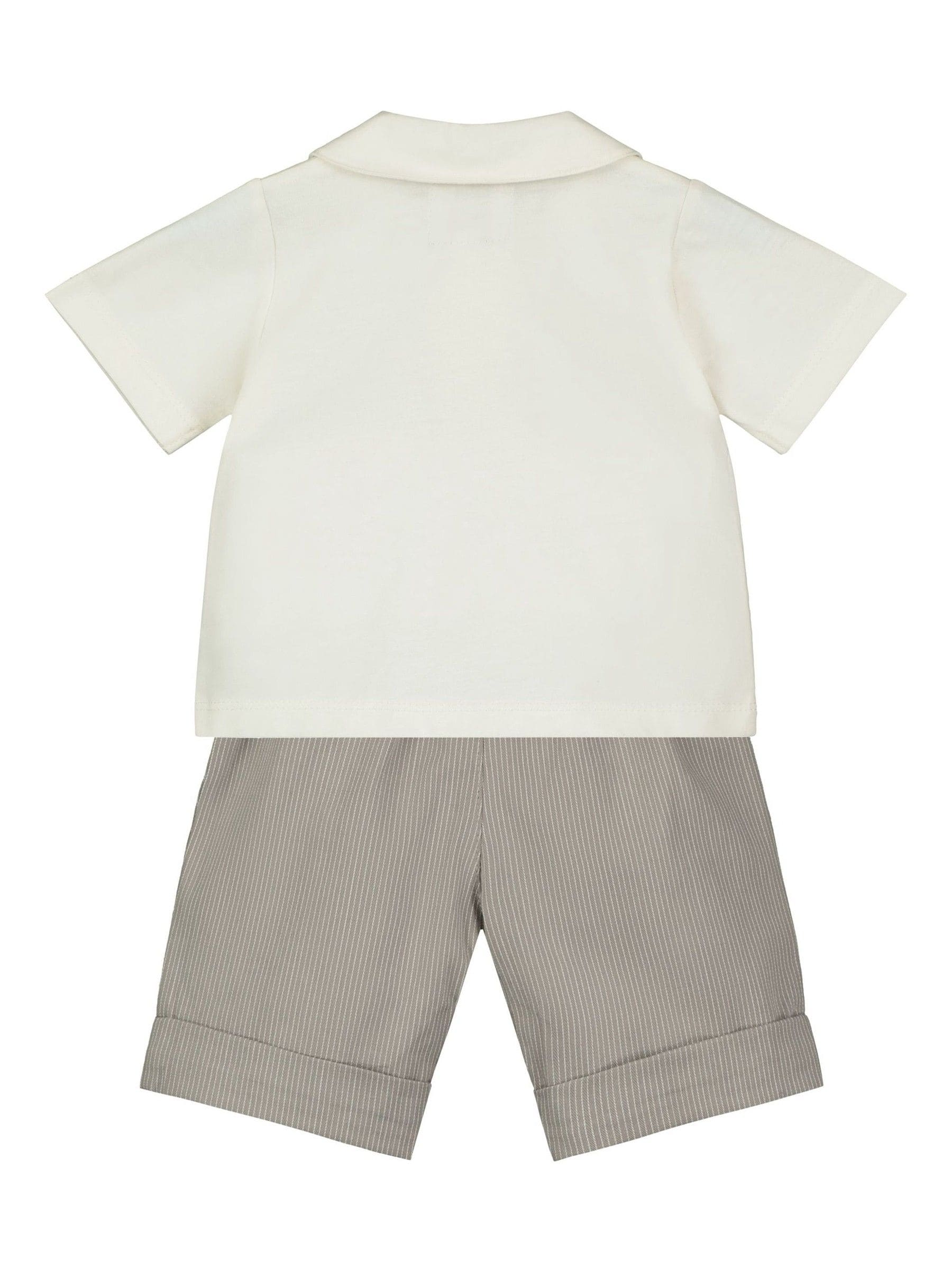 Emile Et Rose Natural 100-delige set van overhemd, gilet en short van 3 % katoen