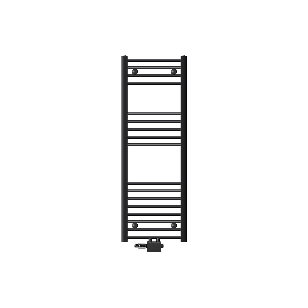 LuxeBath Sahara badkamerradiator, 400 x 1200 mm, antraciet, recht, met middenaansluiting, inclusief aansluitset met thermostaat, universele hoek- en doorloopuitvoering, radiator/handdoekradiator/handdoekdroger