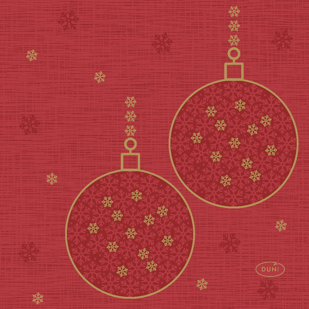 Duni servet Glorious Xmas rood 24 x 24 cm 20 stuks