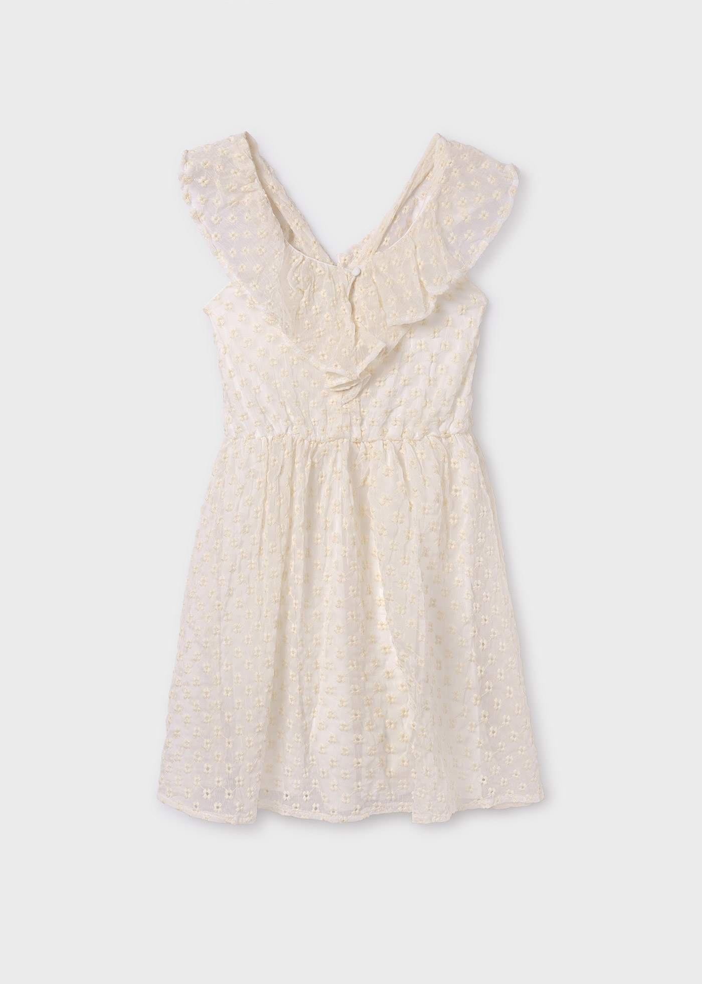 vestido de musselina bordado para meninas