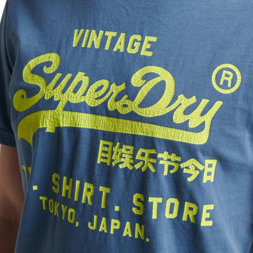 Superdry T-shirt Bleu Homme Superdry Neon Vl