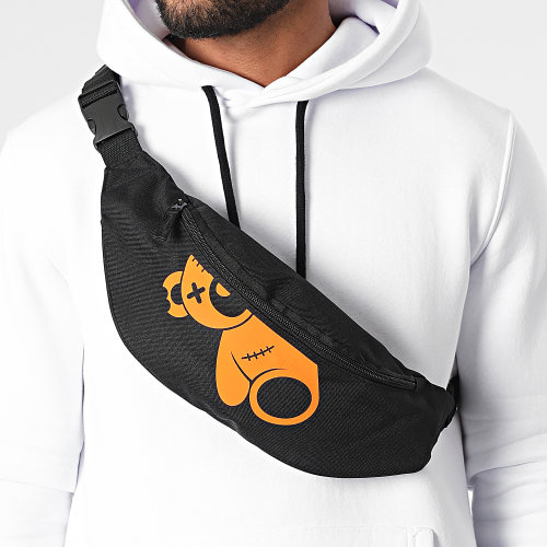 Sacoche Banane Half Nounours Noir Orange