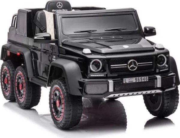 Lean Cars Enkelt elektrisk bil til børn 6x6 Mercedes Benz G63, sort