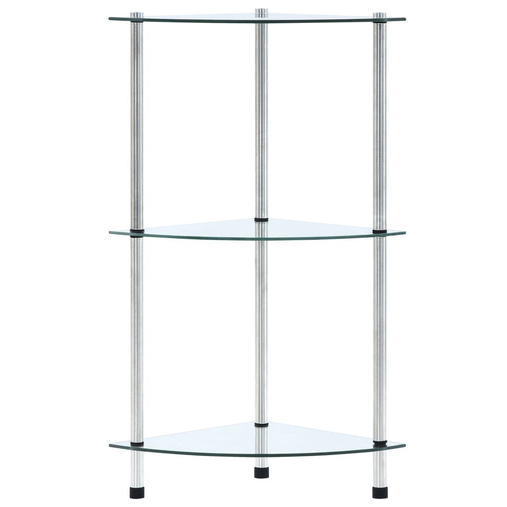 vidaXL 3-laags plank, transparant, 30x30x67 cm, gehard glas