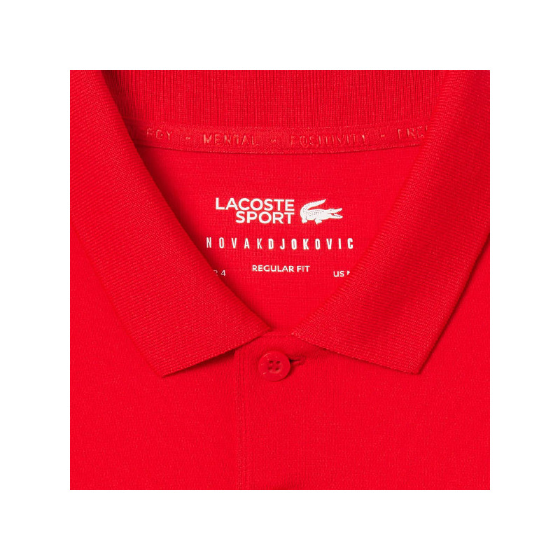 Polo tennis Lacoste Djokovic rouge printemps