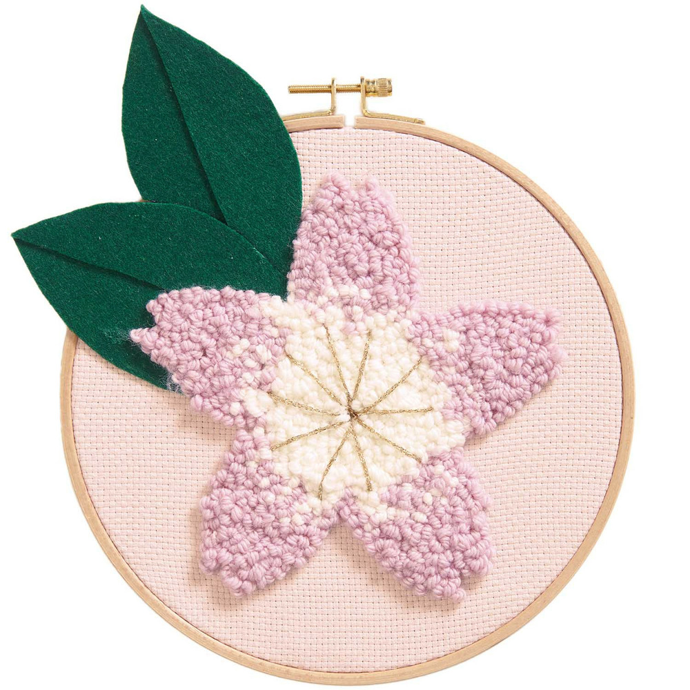 Coffret punch needle fleur du japon ø 21,5 cm