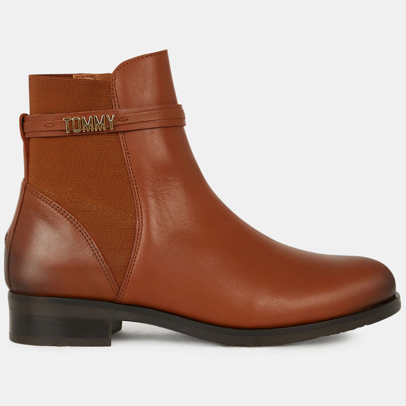 Tommy Hilfiger Bottines en Cuir Brandi cognac