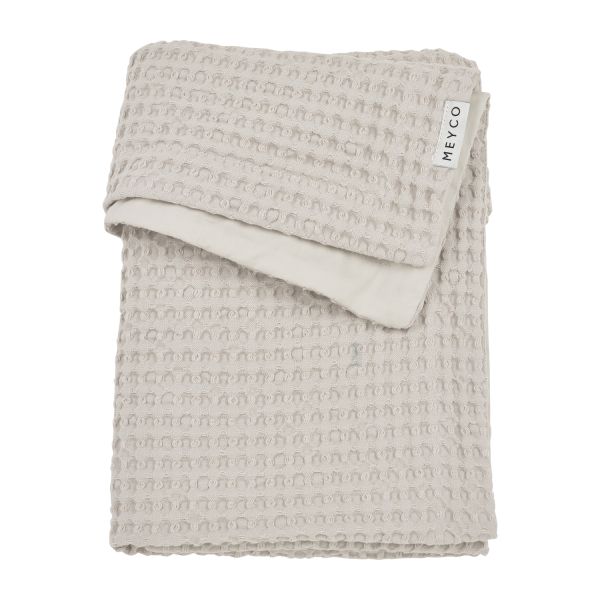 Meyco Baby Waffle Wiegdeken - 75 x 100 cm - Greige