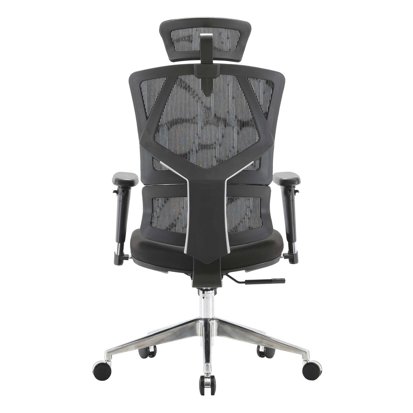 Bürostuhl MCW-J89, Schreibtischstuhl ergonomisch, Lordosenstütze hohe Rückenlehne 3D-Armlehnen ~ gepolstert schwarz