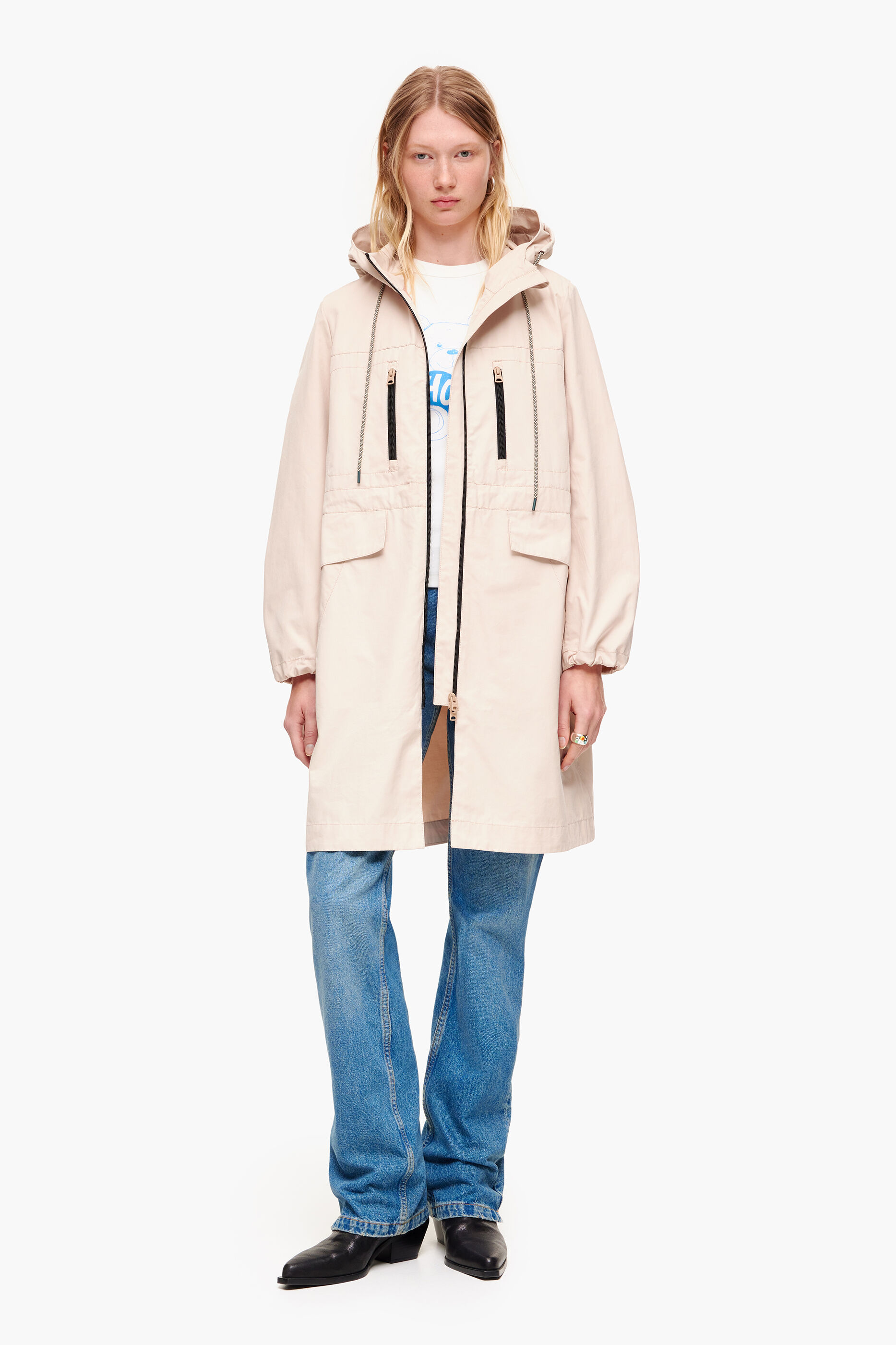 Trench coat flare cor pedra