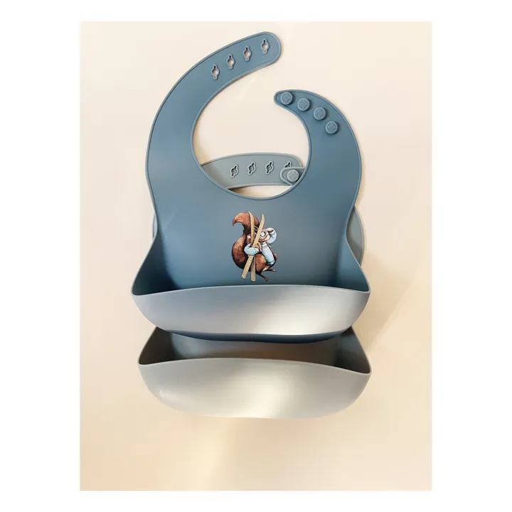 Konges Sløjd Bavoirs en silicone - Set de 2 | Bleu
