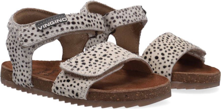 VINGINO Tavi leren sandalen met dierenprint wit zwart Leer Dierenprint 32