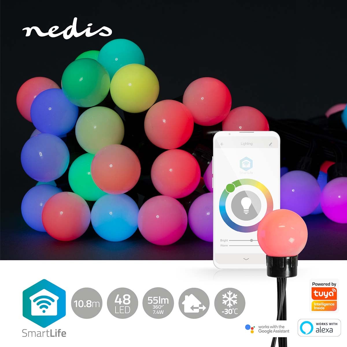 Nedis SmartLife Decoratieve LED lichtslang party lights iOS/Android 10.8 mtr