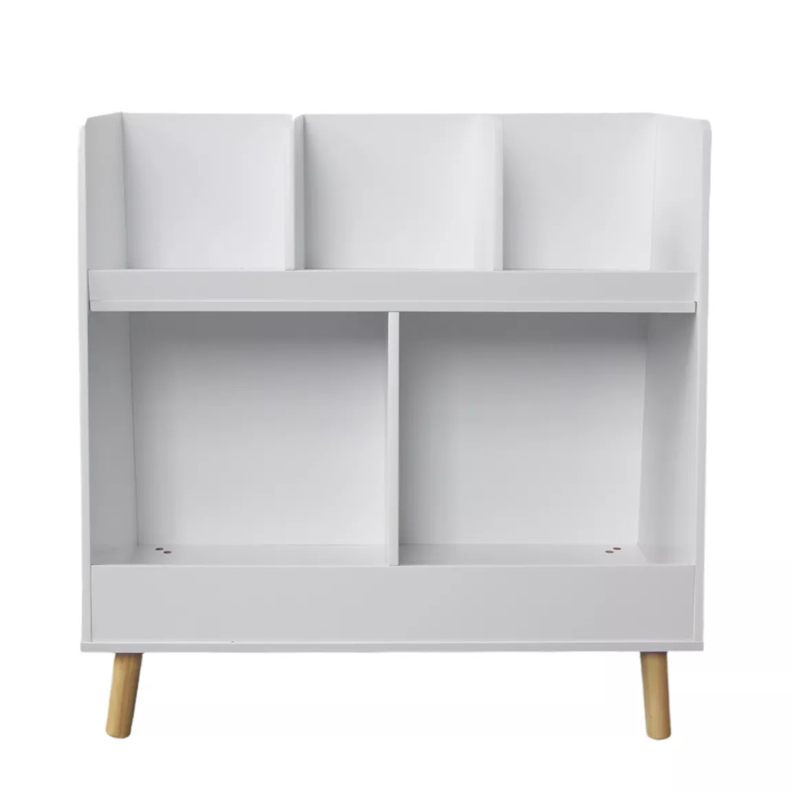 Meuble de rangement enfant bois 5 cases (H70 cm) Hector Blanc
