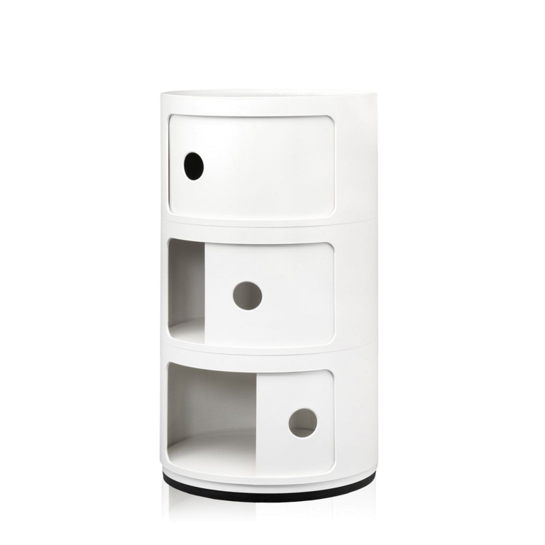 Kartell Componibili kast nachtkastje large (3 comp.) Ø32 wit