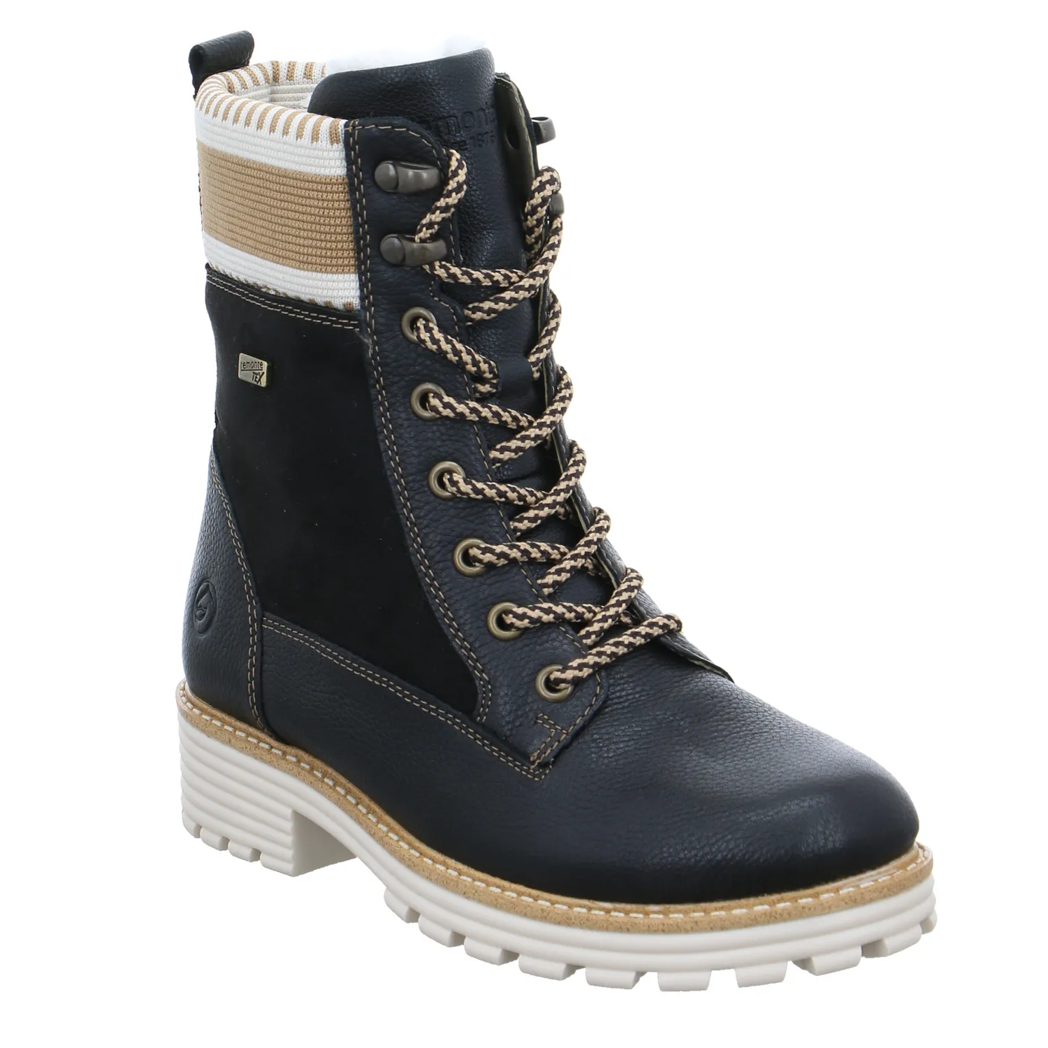 REMONTE Boot Schwarz Leder  mit TEX Membrane