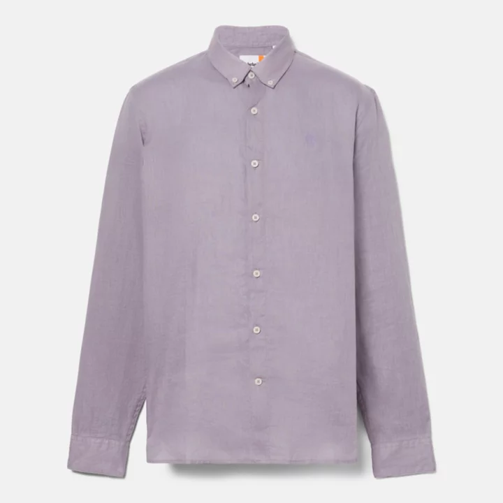 Chemise en lin Mill Brook pour homme en violet