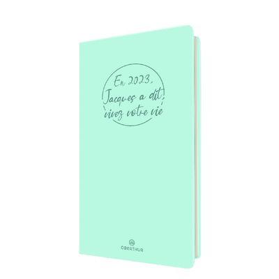 Agenda Camelia 16 poche - 1 semaine sur 2 pages - 9,5 x 17,5 cm - lagon - Oberthur