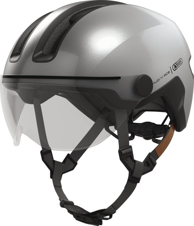 ABUS HUD-Y ACE cykelhjelm LED Gleam Silver