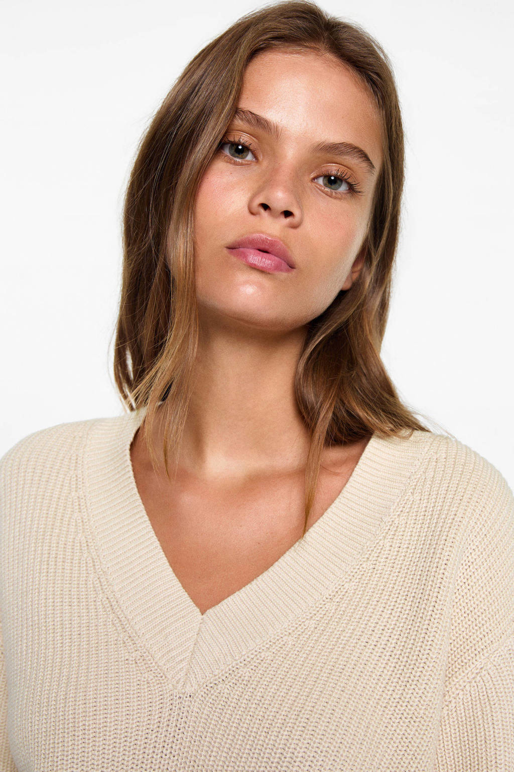 MANGO TEEN gebreide trui beige