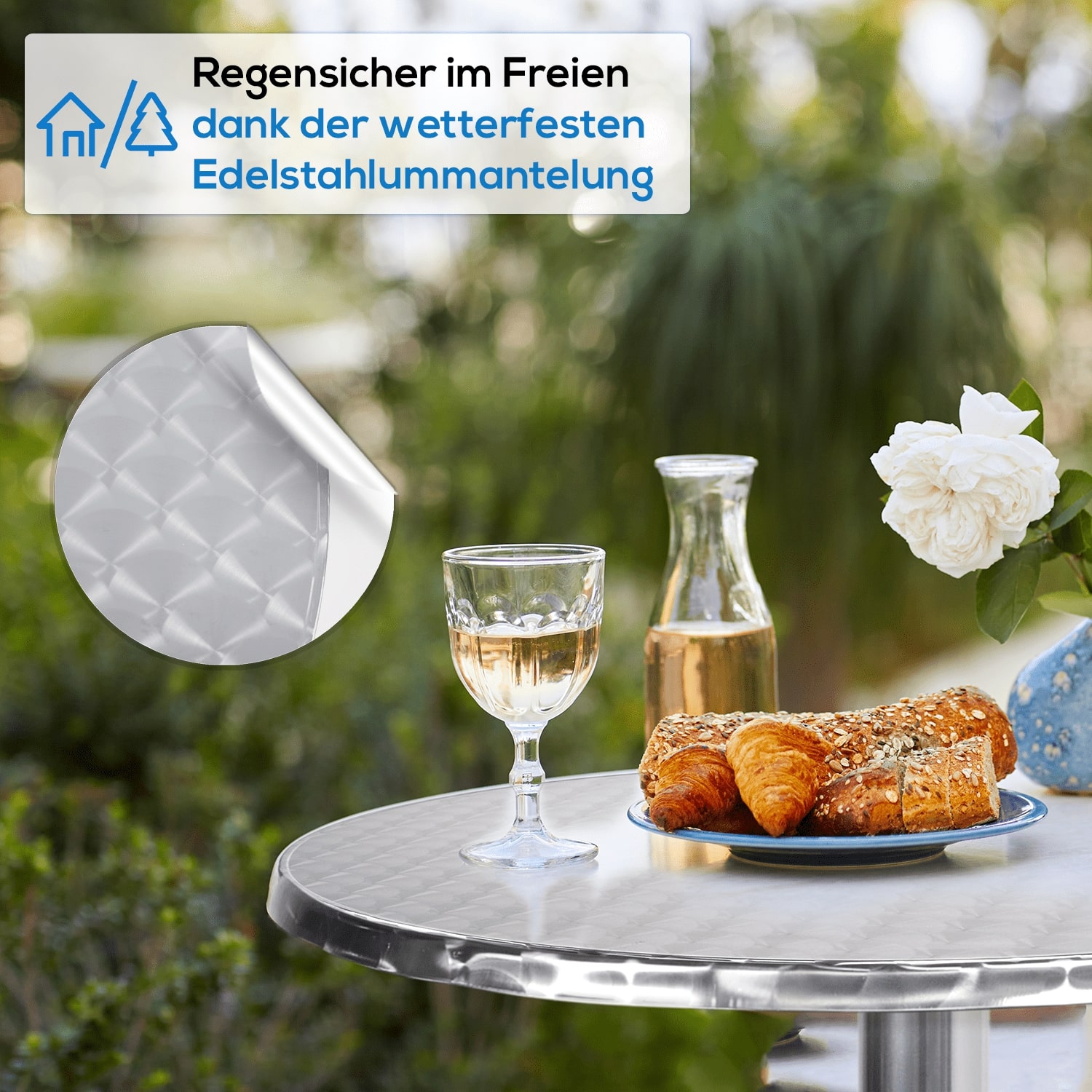 TroniTechnik® Gastro Stehtisch klappbar Ø 60 cm - Gastronomie Bistrotisch rund - Wetterbeständiger Klapptisch Gartentisch