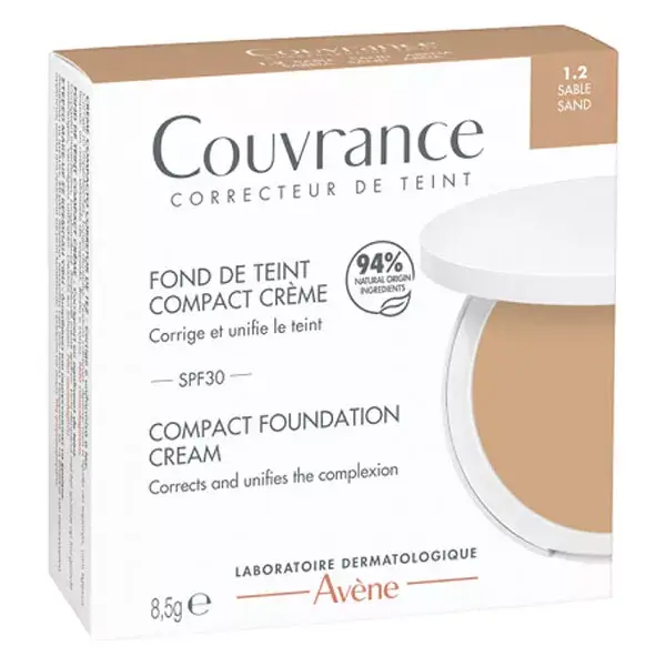 Avène Couvrance Base Compacta Cremosa Acabamento Semimate Areia 8,5g