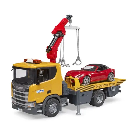 BRUDER® Scania Super 560R Abschlepp-LKW m. L+S Modul + BRUDER® Roadster