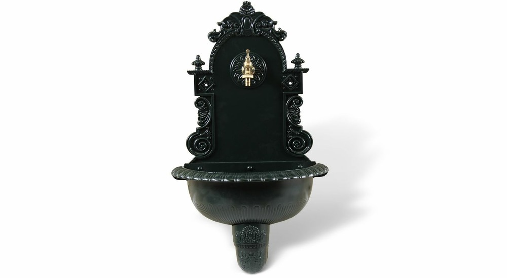 Fontaine de jardin aluminium vert 44x22x75.5cm