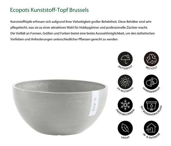 Ecopots Kunststoff-Topf Brussels, rund