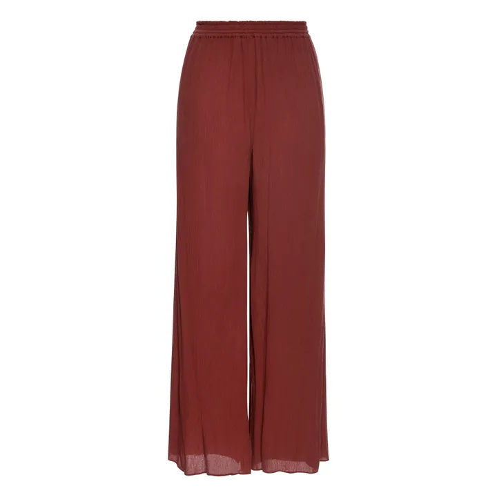Alma Deia Pantalon Large en Viscose | Marron