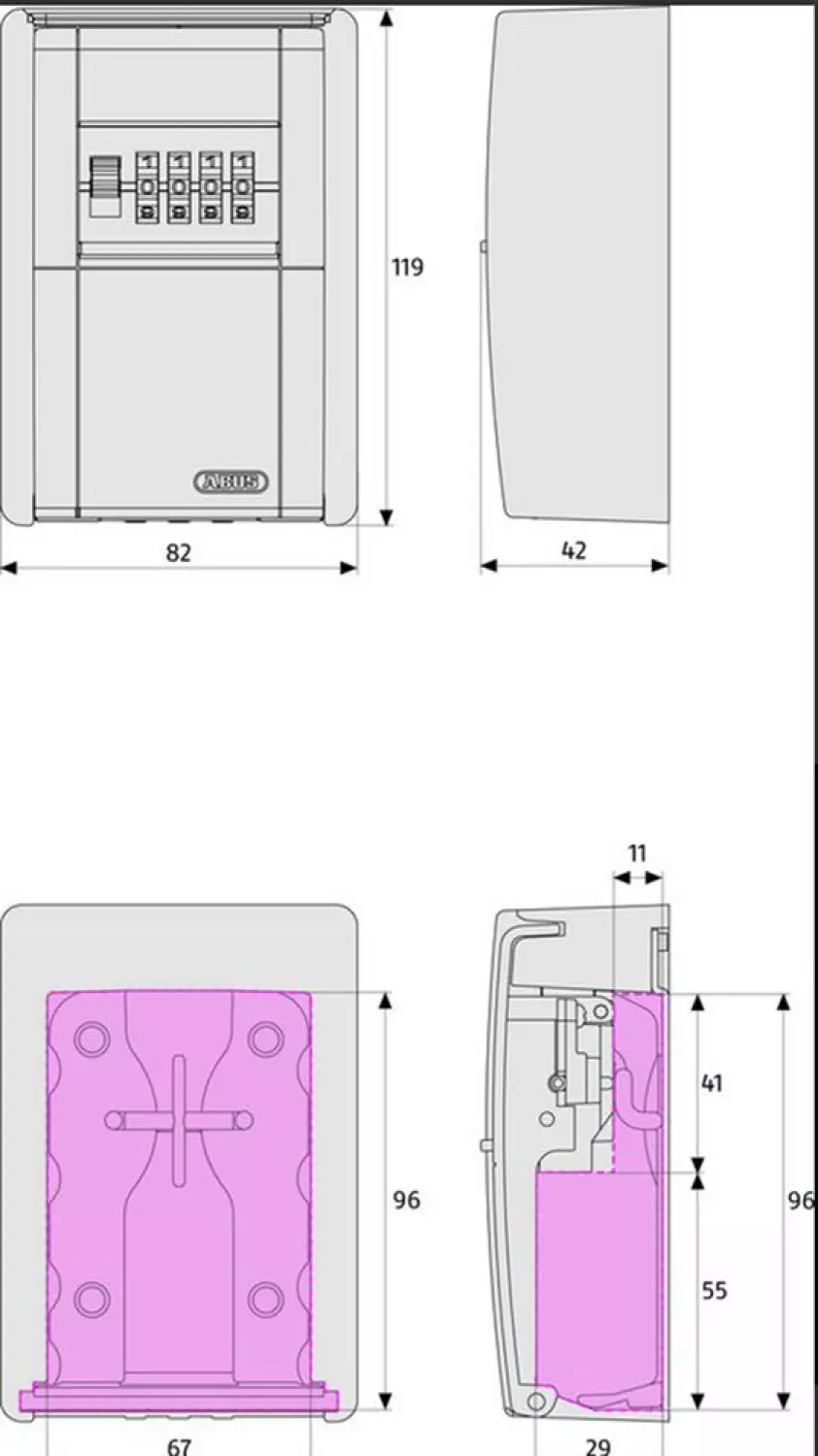 Abus ABU787C Wand sleutelkluis - Cijfercombinatie