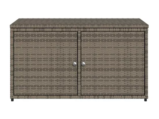 Armoire de rangement jardin gris 110x55x60,5 cm résine tressée