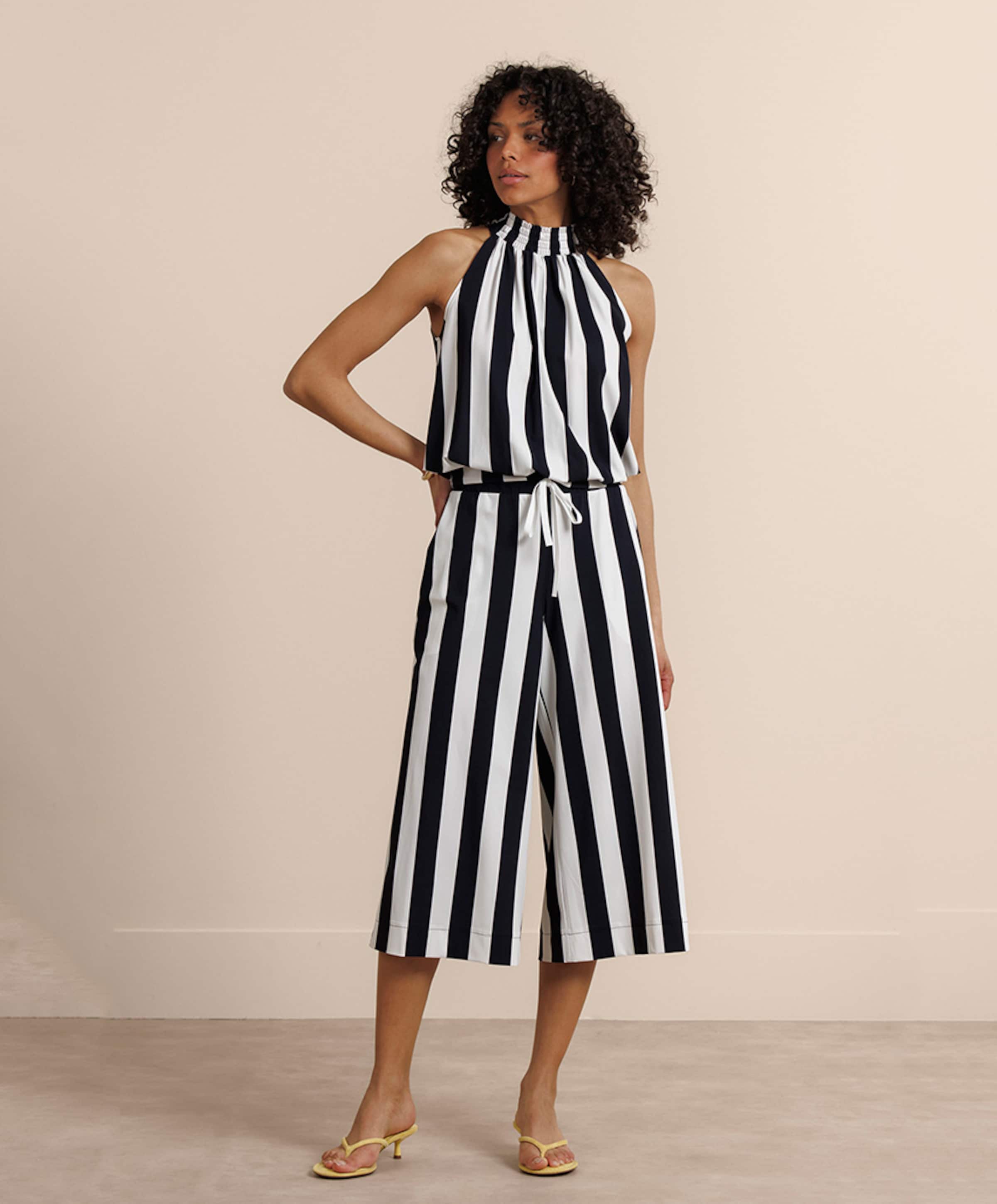 Studio Anneloes Grace stripe culotte dames broek zwart