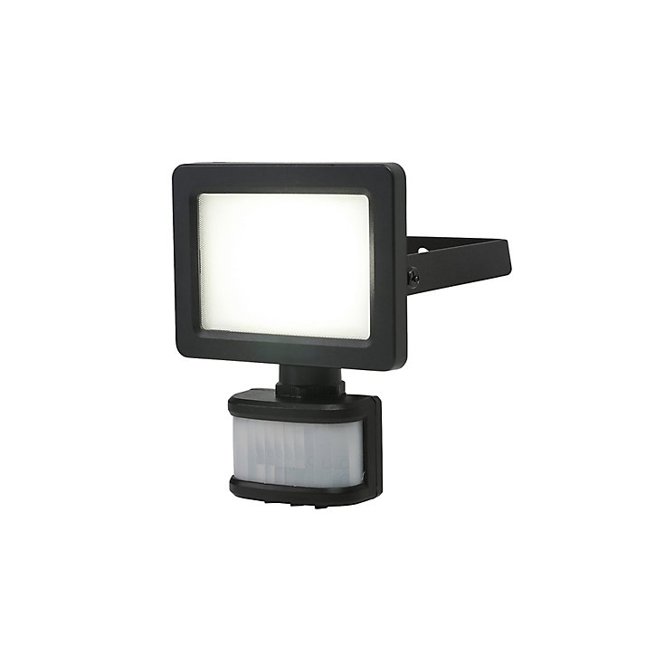 Projecteur LED à détection Lucan 1000lm 10W IP65 GoodHome noir