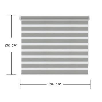 KARWEI duo rolgordijn lichtdoorlatend grijs (kleurnr. 4501) 100x210 cm (bxh)