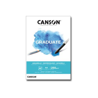 Canson Graduate Watercolour - Bloc dessin aquarelle - 20 feuilles - A4 - 250 gr