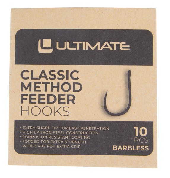 Hameçons Ultimate Method Feeder Ouverture Large Sans ardillon (10 pièces)