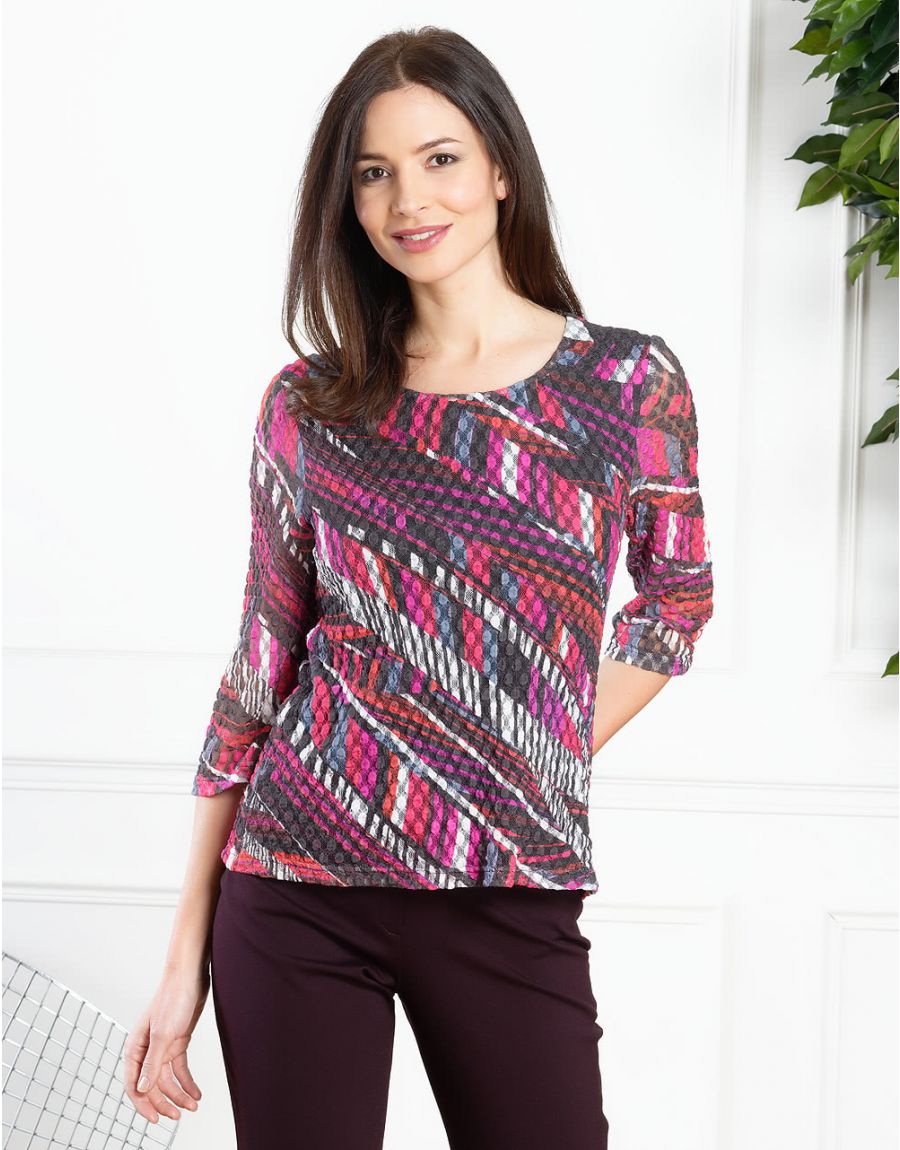 T-shirt résille fuchsia