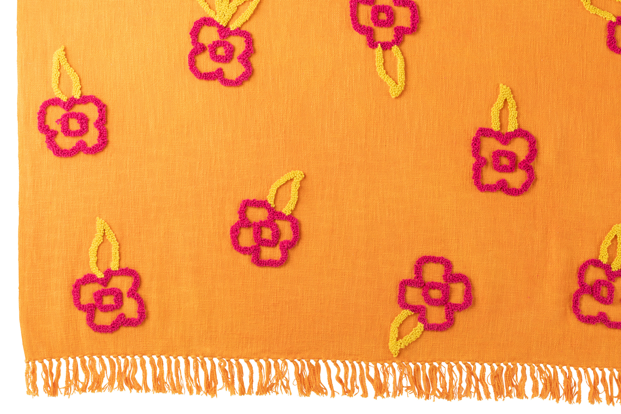 Plaid bloemen Oranje Roze Geel