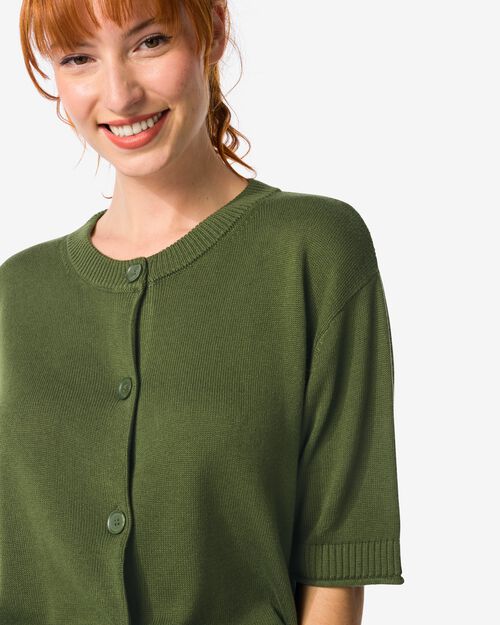 gilet maillé femme vert foncé