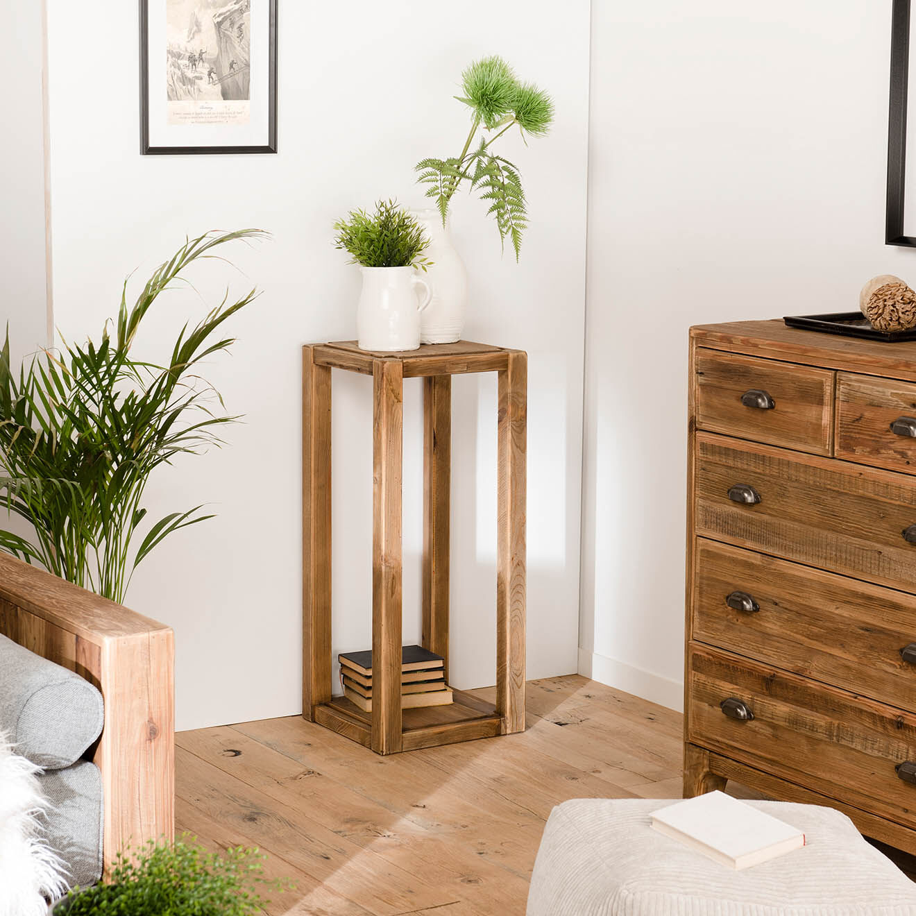Macabane Sellette bois Sandy bois naturel  - 37.5x37.5x88.5 cm