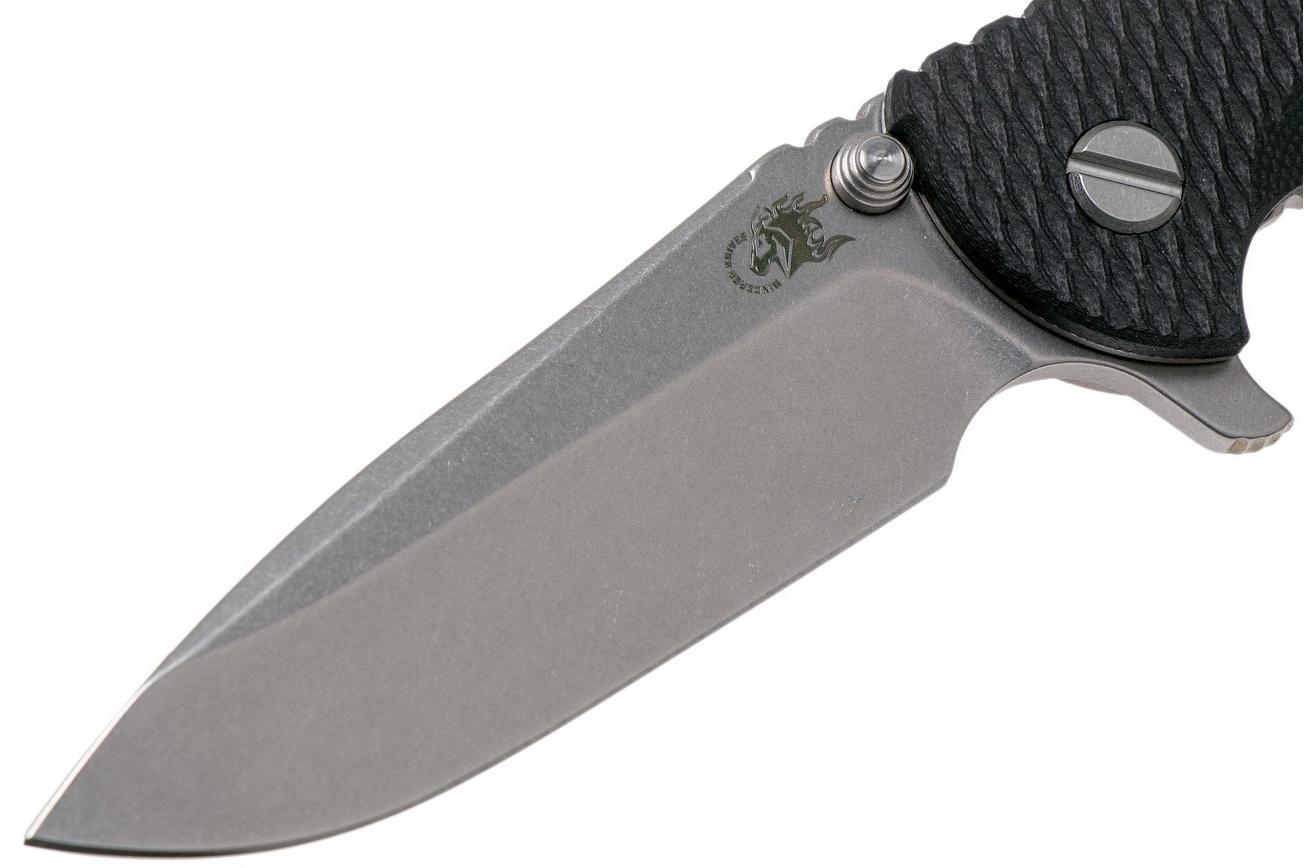 Rick Hinderer XM18 3,5” Spearpoint CPM 20CV Stonewash, Black G10, zakmes