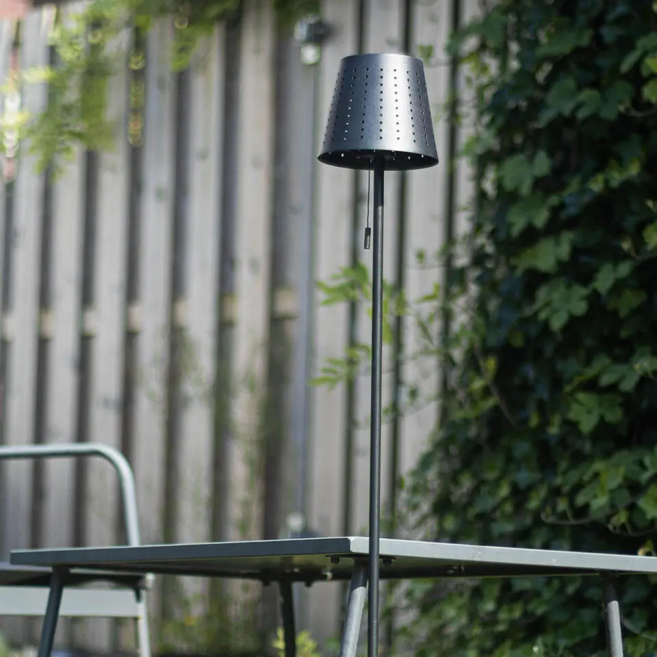 Qazqa staande buitenlampen ferre zwart geïntegreerde led