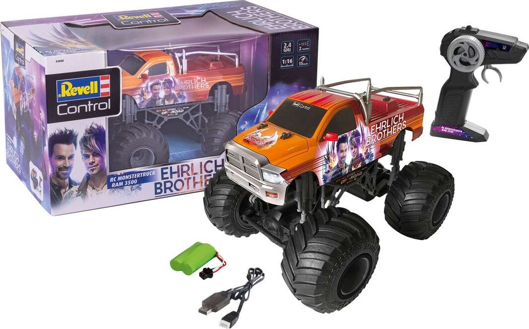 Rc Monster Truck Ram 3500 - Fjernstyret - Ehrlich Brothers - Revell Control - 24580